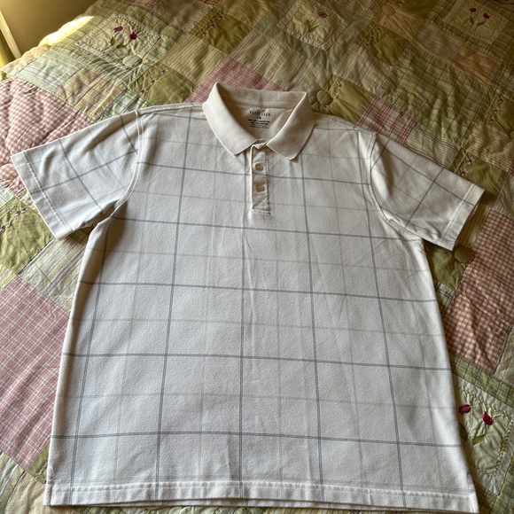Van Heusen Cream Checkered Men's Shirt Size L - Picture 6 of 8